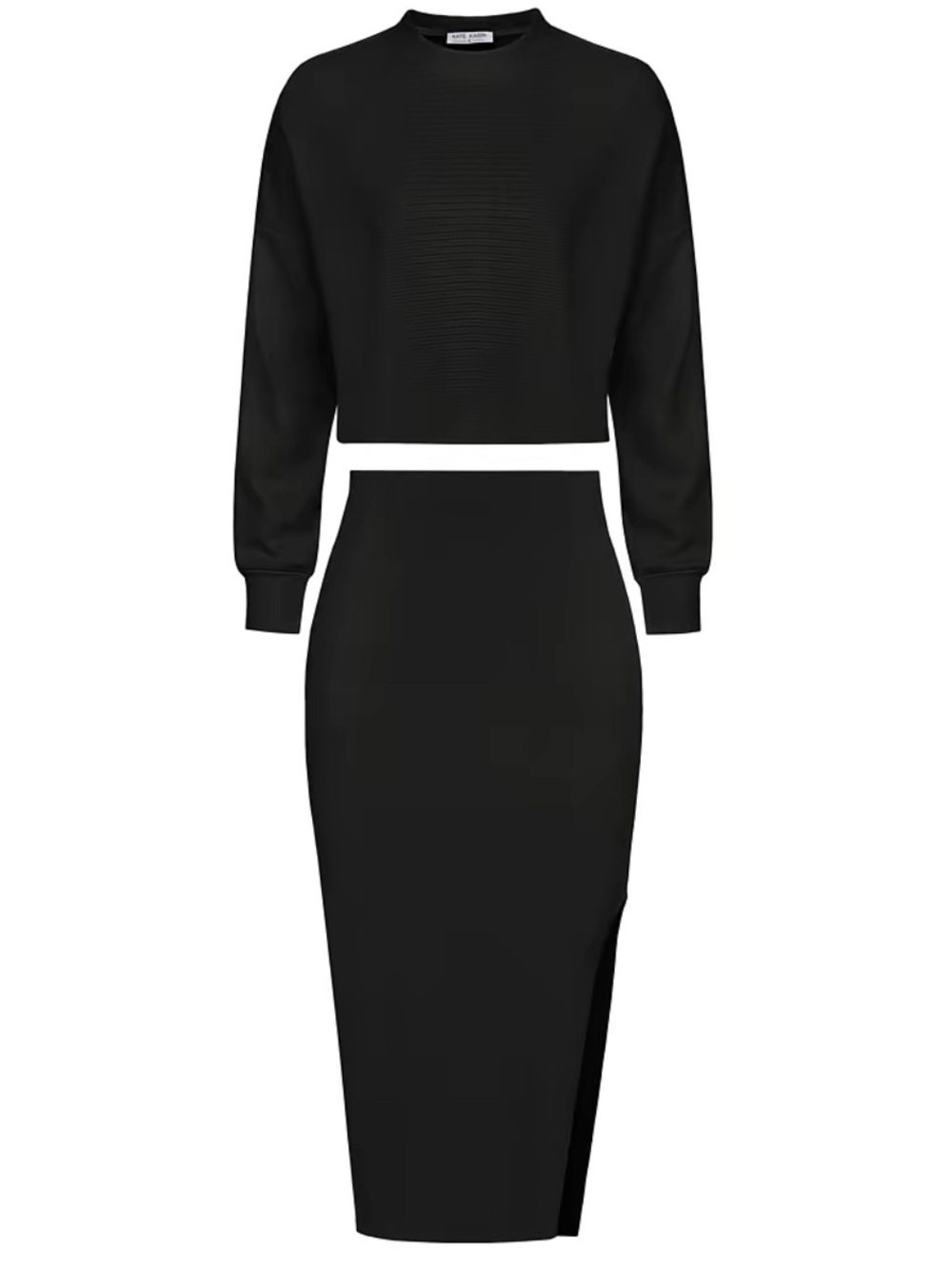 Black Two-Piece Pencil Skirt Set